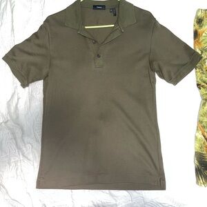 Theory Green Polo Shirt Classic Design Relaxed Fit